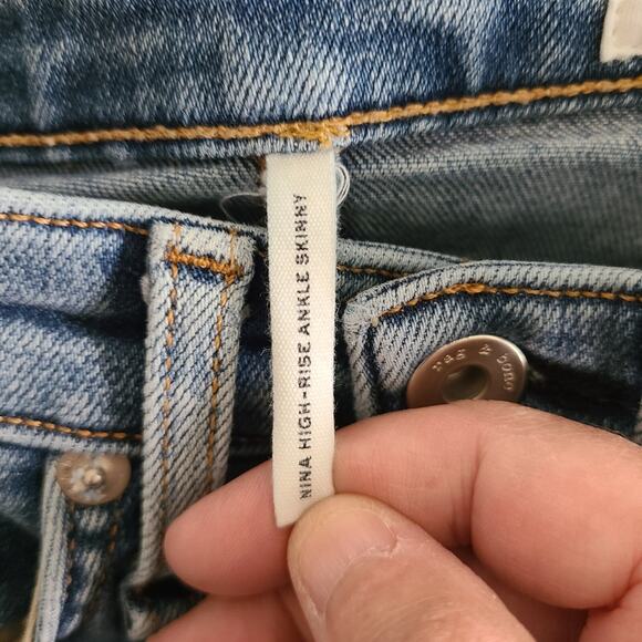 Rag & Bone Nina High Rise Ankle Skinny Jeans Size 23 (Actual 24 x 27) Collins - Picture 11 of 12